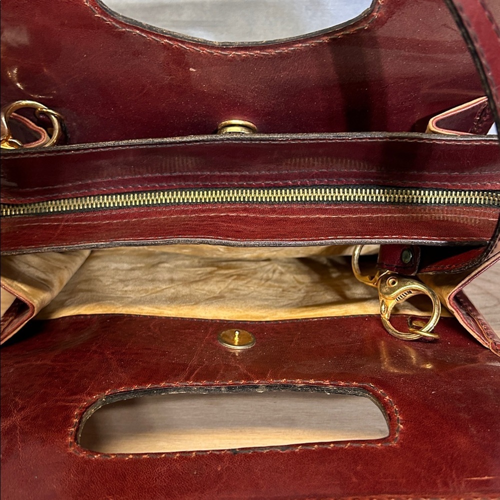 Vintage IGOR style Luxurious Brown Red Leather Bag - Picture 2 of 7